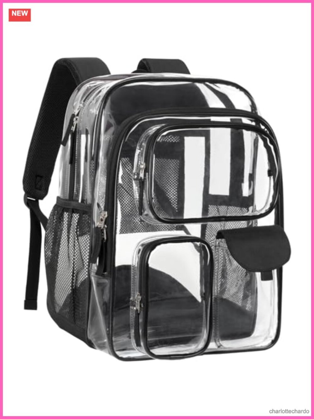 Extra Large Clear Backpack for School Heavy Duty PVC 18" 16" Laptop Backpack